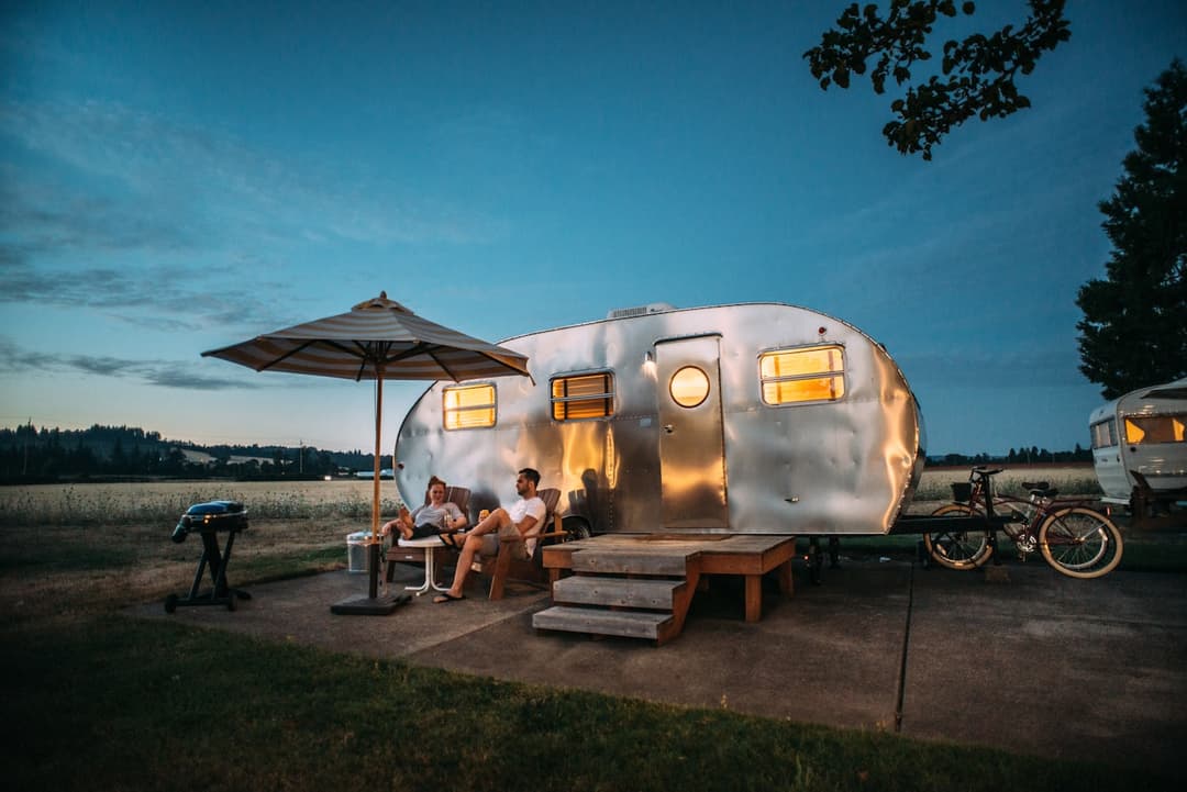 Family camping setup